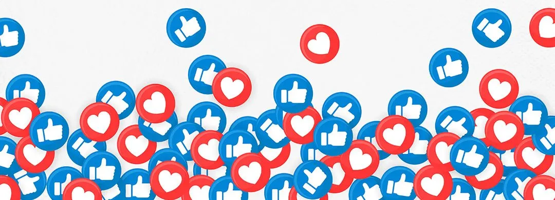 Ilustração simbolizando curtidas e likes nas redes sociais